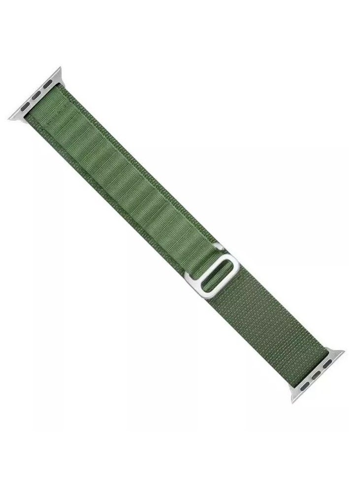 MOCOM Alpine Loop Sport Nylon Watch Band Strap for Apple Watch Ultra 49mm/45mm/44mm/42mm Alpine Loop Green  - Image 2