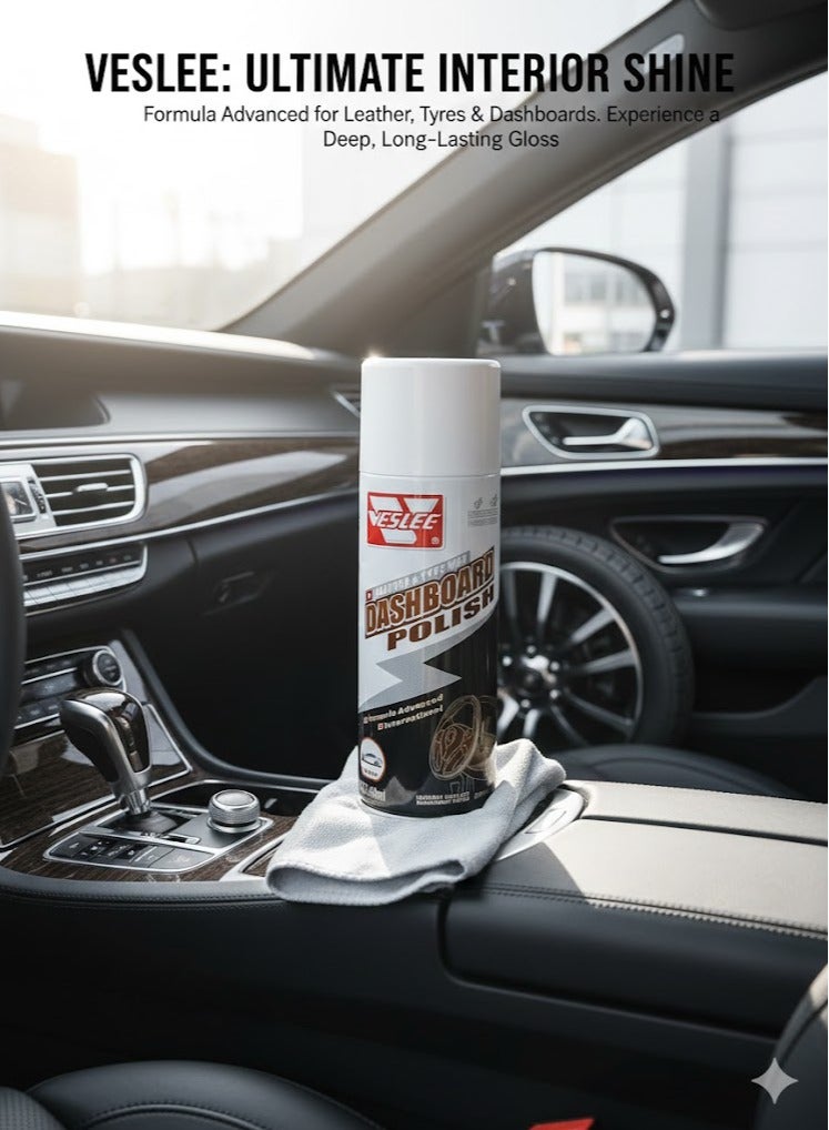 فيزلي بخاخ تلميع وحماية للتابلوه والديكور الداخلي من فيسلي برائحة السيارة الجديدة – 450 مل