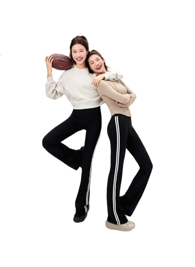 Her Speech Women'S Spring And Summer Shark Flared Pants Striped Micro Flared High Waist Tummy Control Lifting Slim Fit All-Match 【Petite】 M - Image 3