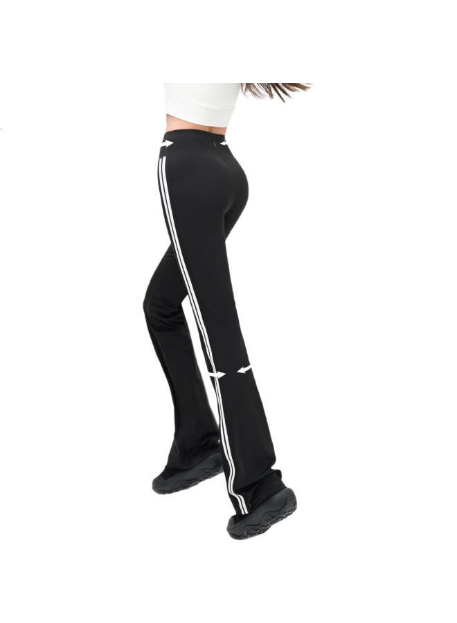 Her Speech Women'S Spring And Summer Shark Flared Pants Striped Micro Flared High Waist Tummy Control Lifting Slim Fit All-Match 【Petite】 M - Image 2