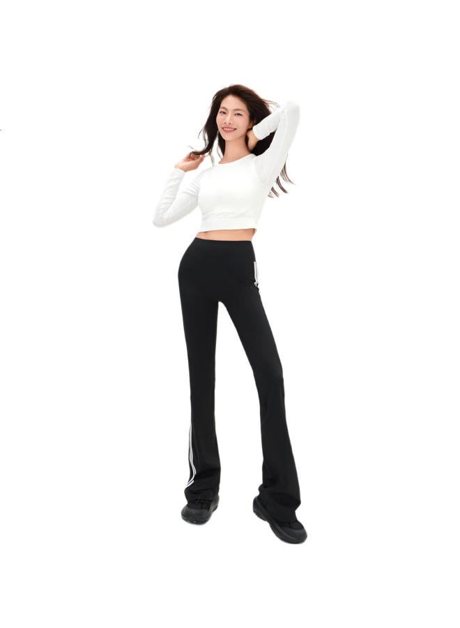 Her Speech Women'S Spring And Summer Shark Flared Pants Striped Micro Flared High Waist Tummy Control Lifting Slim Fit All-Match 【Petite】 M - Image 1