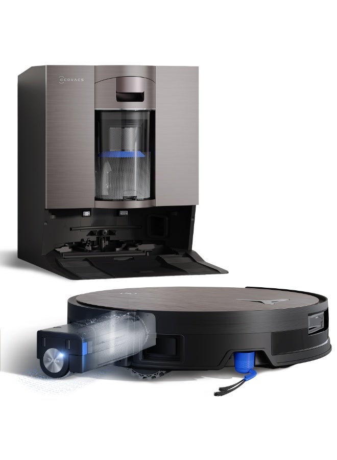 إيكوفاكس DEEBOT X11 OmniCyclone Robot Vacuum and Mop, PowerBoost Charging, OZMO Roller 2.0 Instant Self-Washing Mop, 19,500Pa Suction, Bagless OmniCyclone Station, AIVI 3D Smart Navigation 2.7 L 110 W DEX99-10EO Black - Image 1