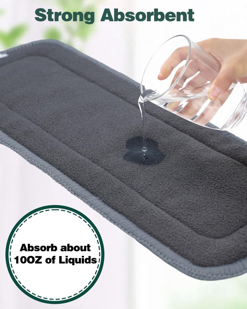 Babygoal Baby 5-Layer Charcoal Rayon from Bamboo Reusable Liners for Cloth Diapers Nappies,Pack of 12 Inserts,12ZTN - Image 5