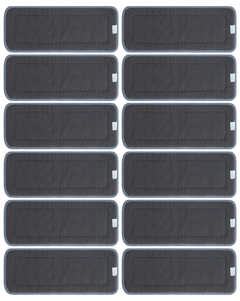 Babygoal Baby 5-Layer Charcoal Rayon from Bamboo Reusable Liners for Cloth Diapers Nappies,Pack of 12 Inserts,12ZTN - Image 1