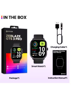 Zeblaze New GTS 3 Pro 1.97 inch Android Smartwatch Answer Call 260mah Battery IP68 Waterproof AMOLED Smart Watch for Men Women - pzsku/ZD84433D9F4EB262D1689Z/45/_/1729261347/999d882f-35c7-4846-8469-870aa1fcb1a4