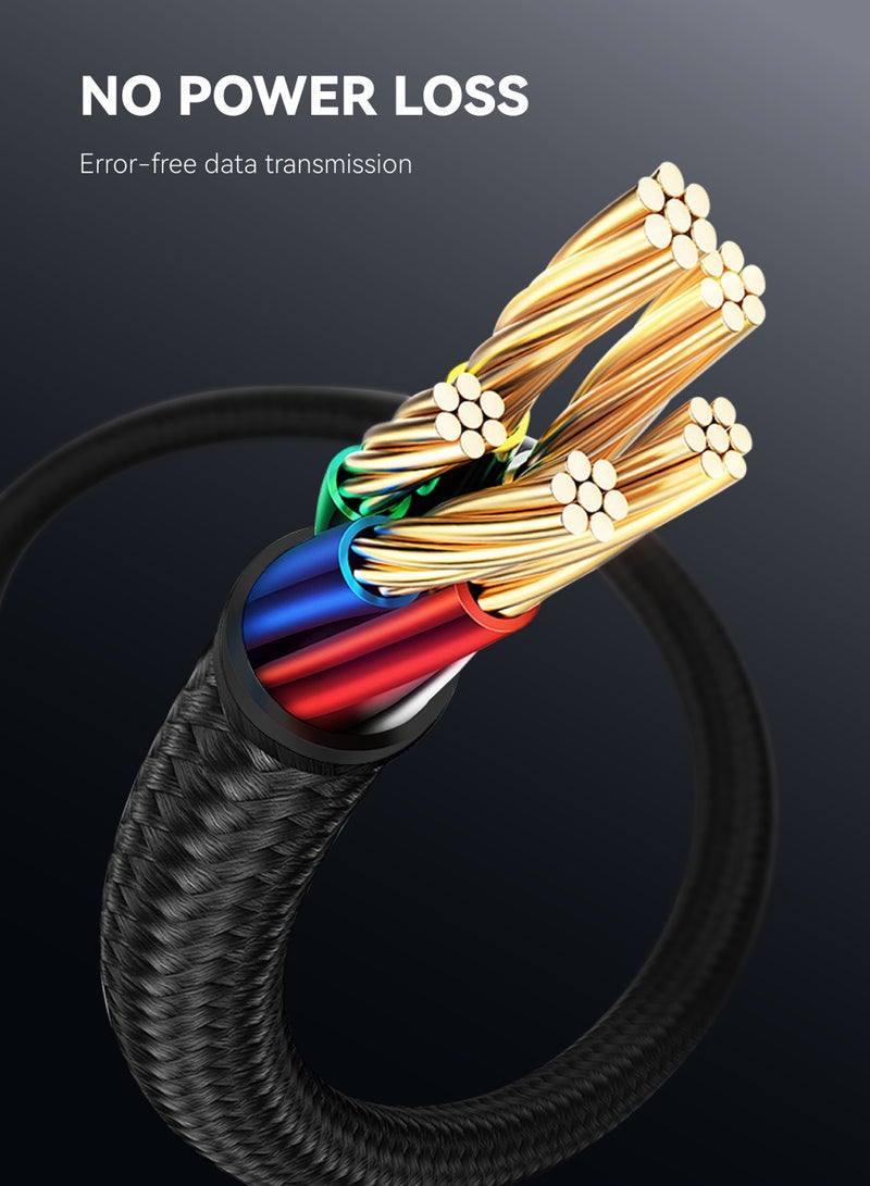 FOOMEE 100W USB C Cable (Two Pack) 4FT Nylon Braided Type-C Cable with LED Display PD Fast Charging Cable for lPhone 16/16 Pro/16 Plus/16 Pro Max MacBook Pro Samsung Galaxy - Image 5