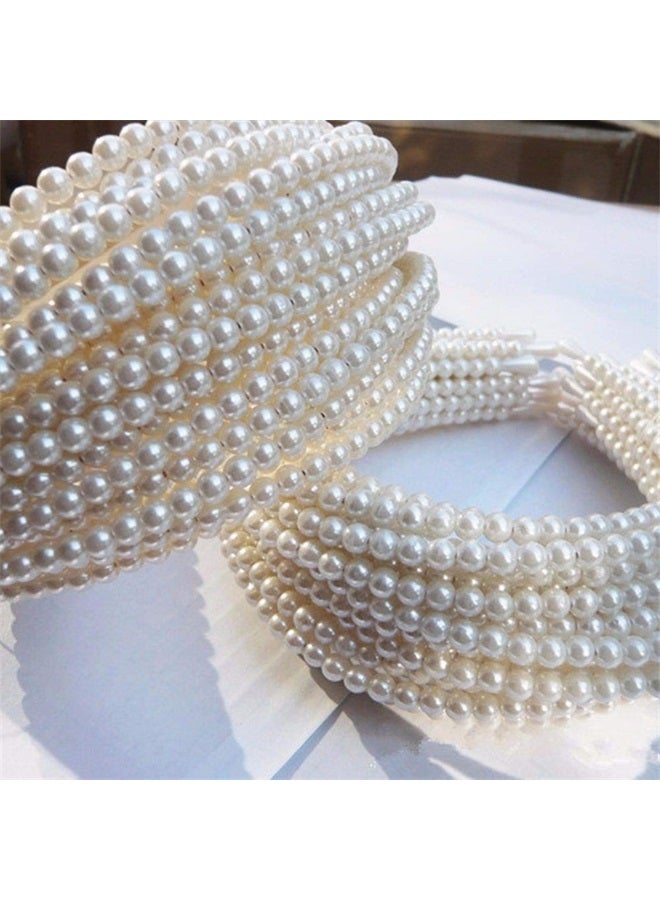 Aoxmas 2pcs Simple Design Pearl Headbands for Women Wedding Party Bridal Hair Hoop Elegant Hair Hoop - Image 4