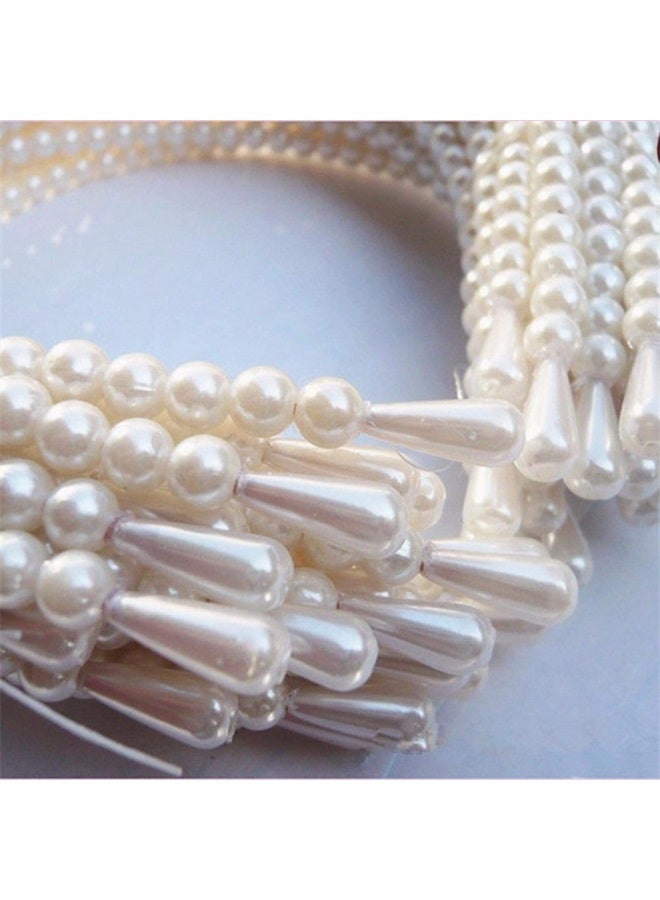 Aoxmas 2pcs Simple Design Pearl Headbands for Women Wedding Party Bridal Hair Hoop Elegant Hair Hoop - Image 5