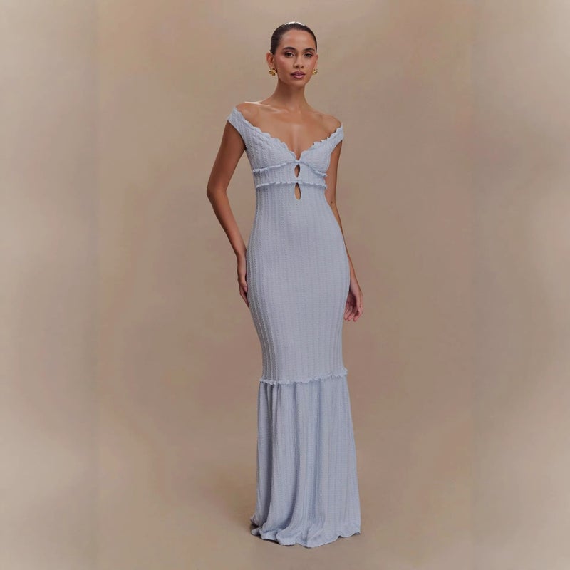 Women's V-Neck Backless Tie Hollow Bodycon Dress - Image 1