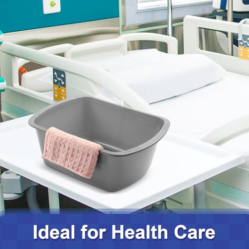 Honeydak 8 Pack Wash Basins Plastic Wash Tub Gray 7 Quart Graduated Buckets Rectangular Plastic Hospital Bedside Soaking Tub Washing Basin for Cleaning Foot Bath Washing Dishes Face Cleansing - Image 4