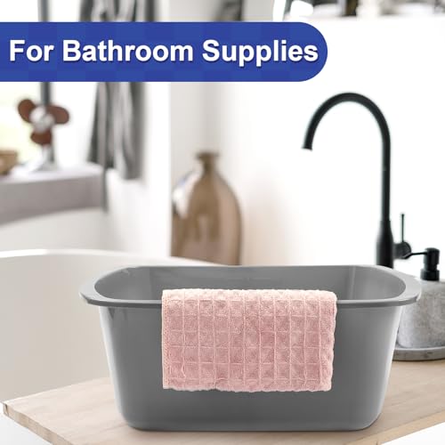 Honeydak 8 Pack Wash Basins Plastic Wash Tub Gray 7 Quart Graduated Buckets Rectangular Plastic Hospital Bedside Soaking Tub Washing Basin for Cleaning Foot Bath Washing Dishes Face Cleansing - Image 5