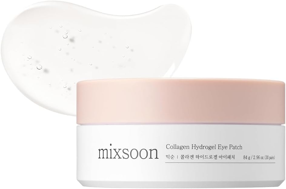 Mixsoon Collagen Hydrogel Eye Patches Firming Under Eye Care Hydrating Eye Patches Collagen Peptides and Amino Acids Wrinkle Care Radiant Skin 60ea