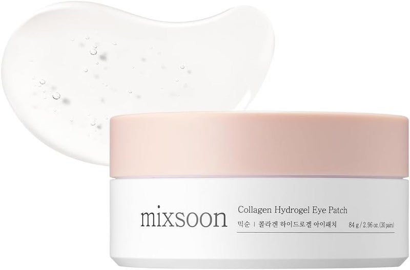 Mixsoon Collagen Hydrogel Eye Patches Firming Under Eye Care Hydrating Eye Patches Collagen Peptides and Amino Acids Wrinkle Care Radiant Skin 60ea