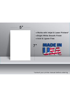 Desktop Publishing Supplies Extra Heavy Duty 130Lb Cover Cardstock 5" X 7" Bright White 350Gsm 17Pt Thick Paper Index Flash & Post Card Stock 40 Pack  - Image 3