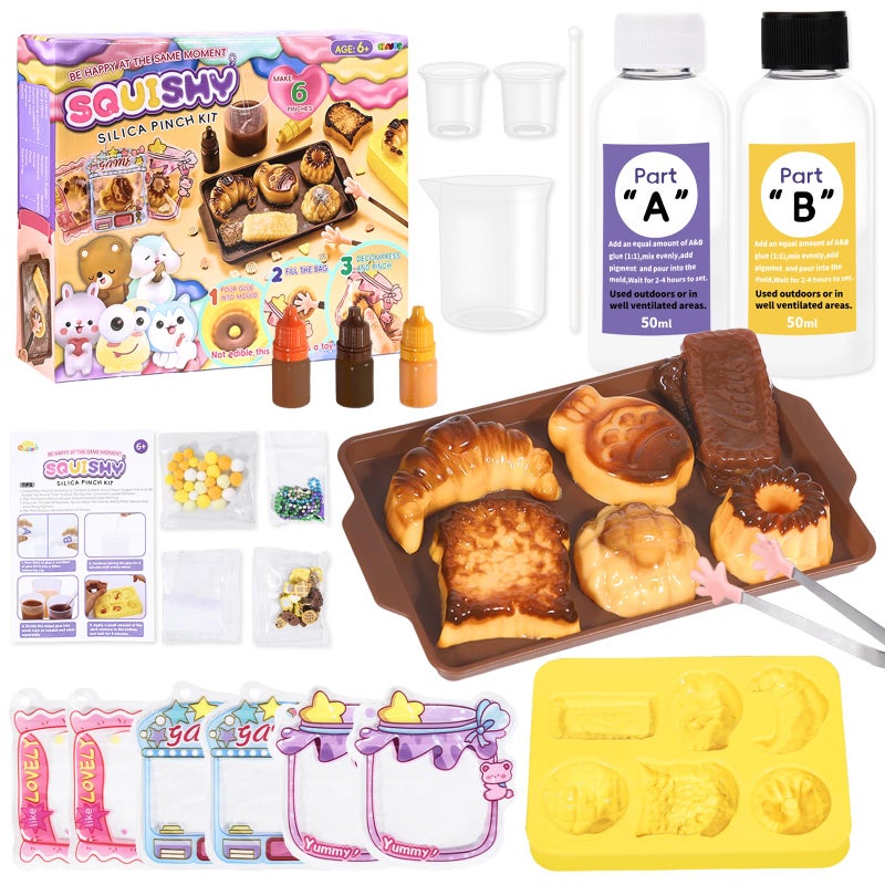Crelloci Taba Squishy Kit, Fast Cure Liquid Silicone Squishy Maker with Bread Molds - Image 1