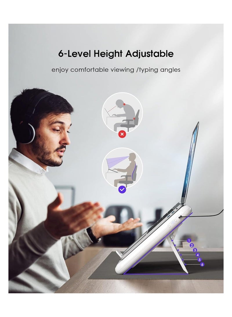 Laptop Cooling Stand, Gaming Laptop Cooling Pad with Innovative Semiconductor Refrigeration u0026 2 Turbo Fans, Laptop Cooler Pad Adjustable 6-Level Height, Compatible with All Laptops Under 21''  - Image 3