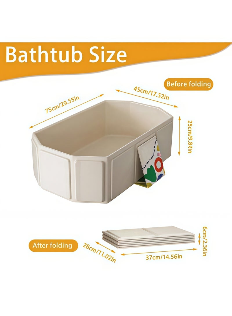 شو وو حوض استحمام قابل للطي للأطفال، حوض استحمام محمول قابل للطي للأطفال، مناسب للأطفال حديثي الولادة وحتى سن المشي، حوض استحمام للأطفال + كرات المحيط *5+1 مجموعة بطة للوالدين والطفل (واحدة كبيرة وواحدة صغيرة) - Image 2