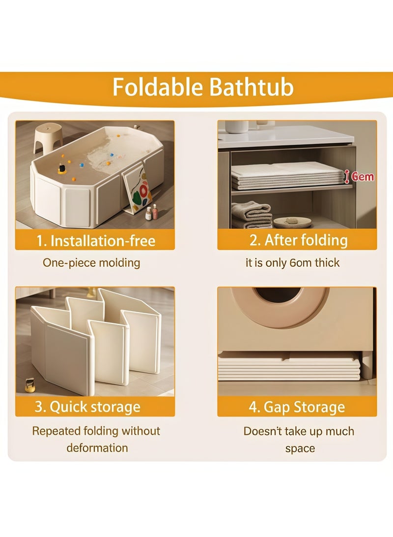 شو وو حوض استحمام قابل للطي للأطفال، حوض استحمام محمول قابل للطي للأطفال، مناسب للأطفال حديثي الولادة وحتى سن المشي، حوض استحمام للأطفال + كرات المحيط *5+1 مجموعة بطة للوالدين والطفل (واحدة كبيرة وواحدة صغيرة) - Image 3