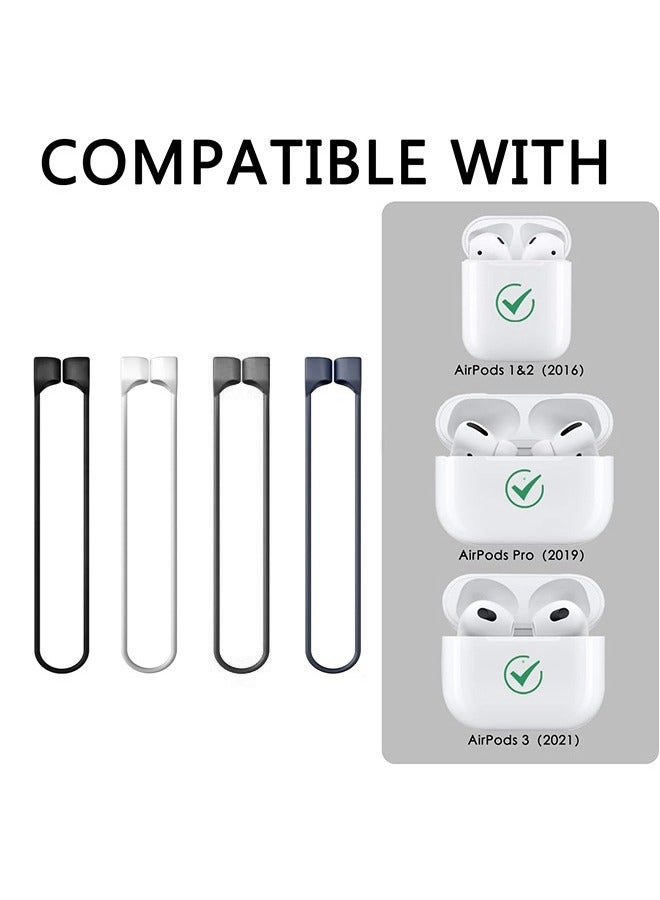 4 Pcs AirPods Strap 55cm, Soft Silicone Anti Lost Cord Silicone Sports Lanyard and Ear Hook, Sports Lanyard and Ear Hook for Wireless Bluetooth Earphone (Colorful)  - Image 2
