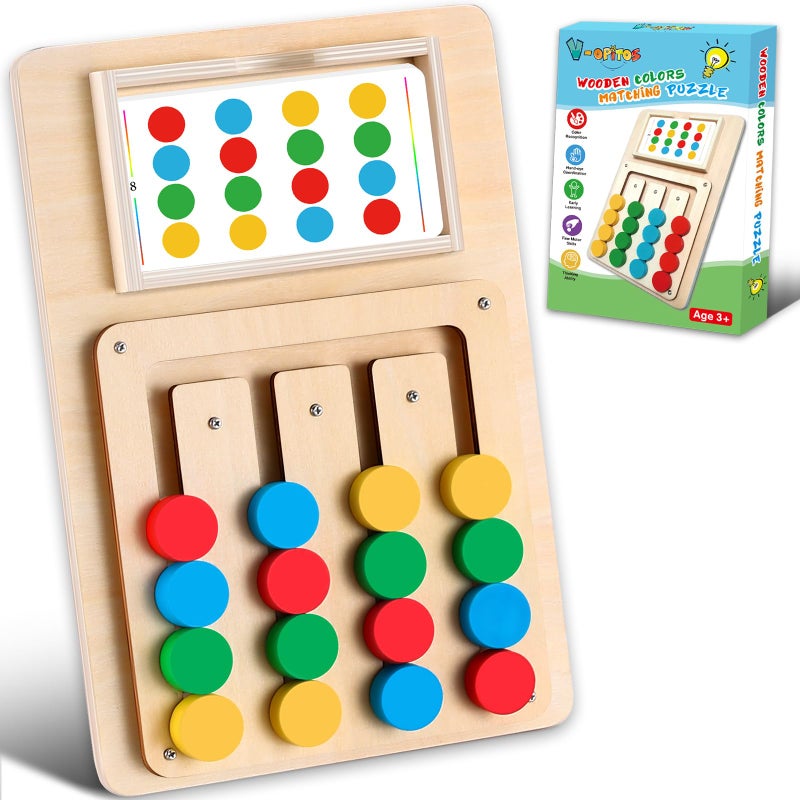 V-Opitos Color Matching Puzzle Toys, Montessori Brain Teasers Game for Kids Age 3, 4, 5, 6, 7 Years Old, Road Trip Toys for Boys & Girls, Handheld Games for Travel, Ideal Christmas, Birthday Gifts - Image 1