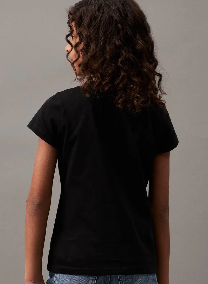 Calvin Klein Jeans Ck Black Slim Cotton T-shirt for Women | Best Price UAE