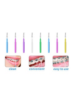 gouweiba 100pcs Braces Brush Disposable Interdental Brush Toothpick Dental Tooth Flossing Head Oral Dental Hygiene Flosser Dental Hygiene Flosser Tooth Cleaning Tools (Mixed Color)  - Image 5