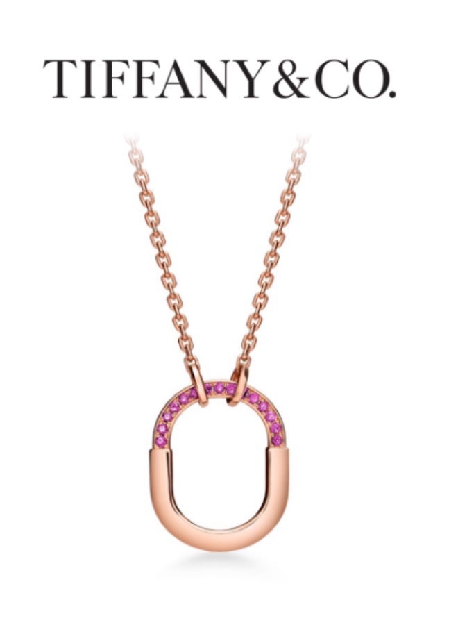 تيفانيز سلسلة تيفاني لوك قلادة صغيرة بالياقوت الوردي - Image 1