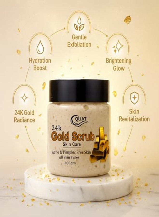 QUAT 24K Gold Face Scrub for Brightening, Deep Cleansing & Glow | Exfoliating Gold Scrub to Remove Dead Skin, Dullness & Impurities - 100 g - Image 4