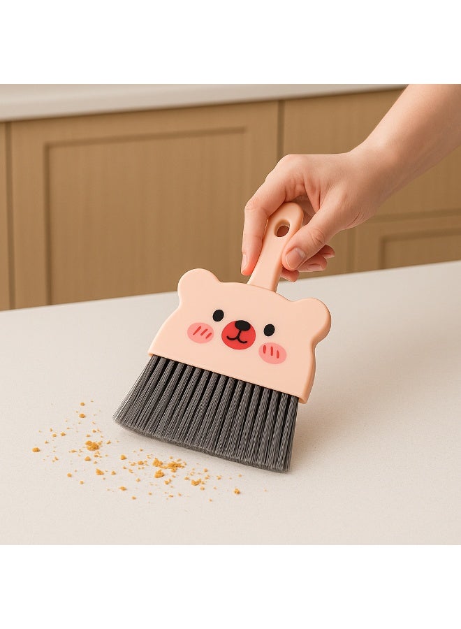 طقم جاروف ومكنسة صغيرة يدوية بتصميم دب لطيف – أداة تنظيف متعددة للاستخدام في المكتب والمطبخ والسيارة وتنظيف الأسطح والأرضيات والغبار- سيمون - Image 4