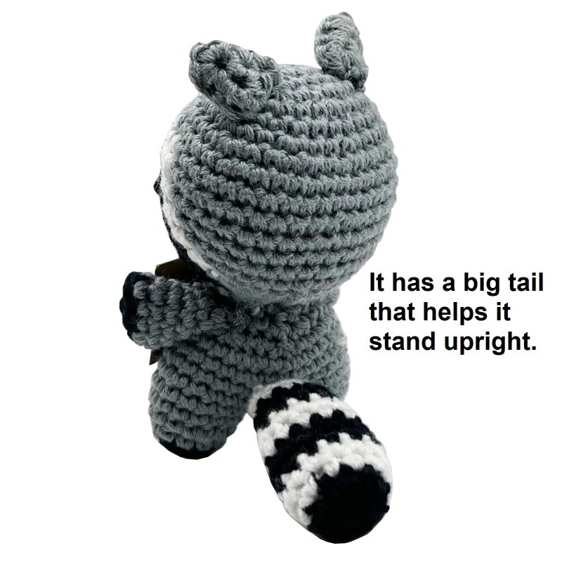 Stitch-Witch Funny Valentines Day Gift for Girlfriend Wife â€“ Handmade Crochet Raccoon Plush with Sign â€œYou are My Partner in Crimeâ€ â€“ Cute Romantic Pocket Hug Token, Unique Couple Anniversary Present - Image 4
