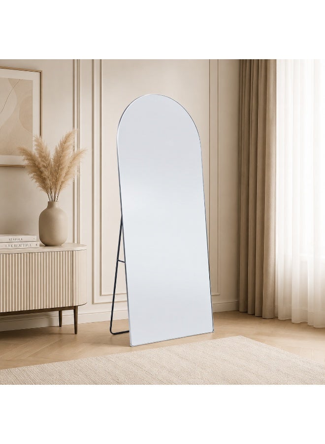 alsaada home Full-Length Free Standing Floor Mirror with Wheels & Metal Frame, 180x60 cm - SILVER - Image 2