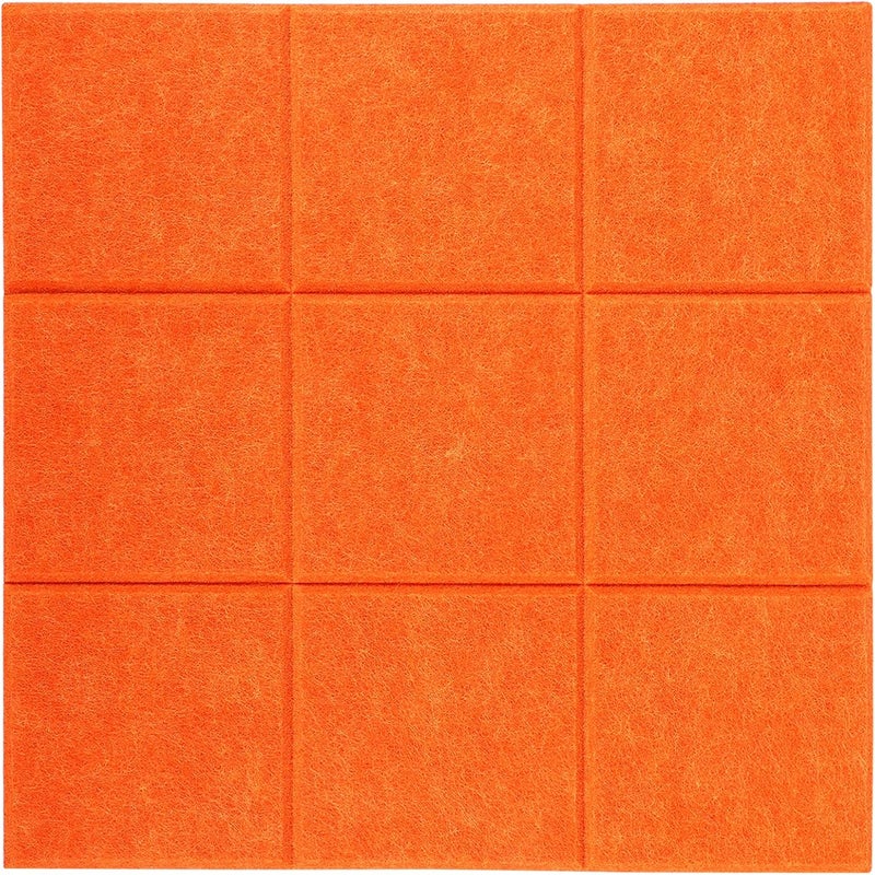 comfrt Felt Board Tiles for Walls Bulletin Board Self Adhesive Pin Board Memo Notice Boards for Home Office Kitchen Photos Memos Orange - Image 1