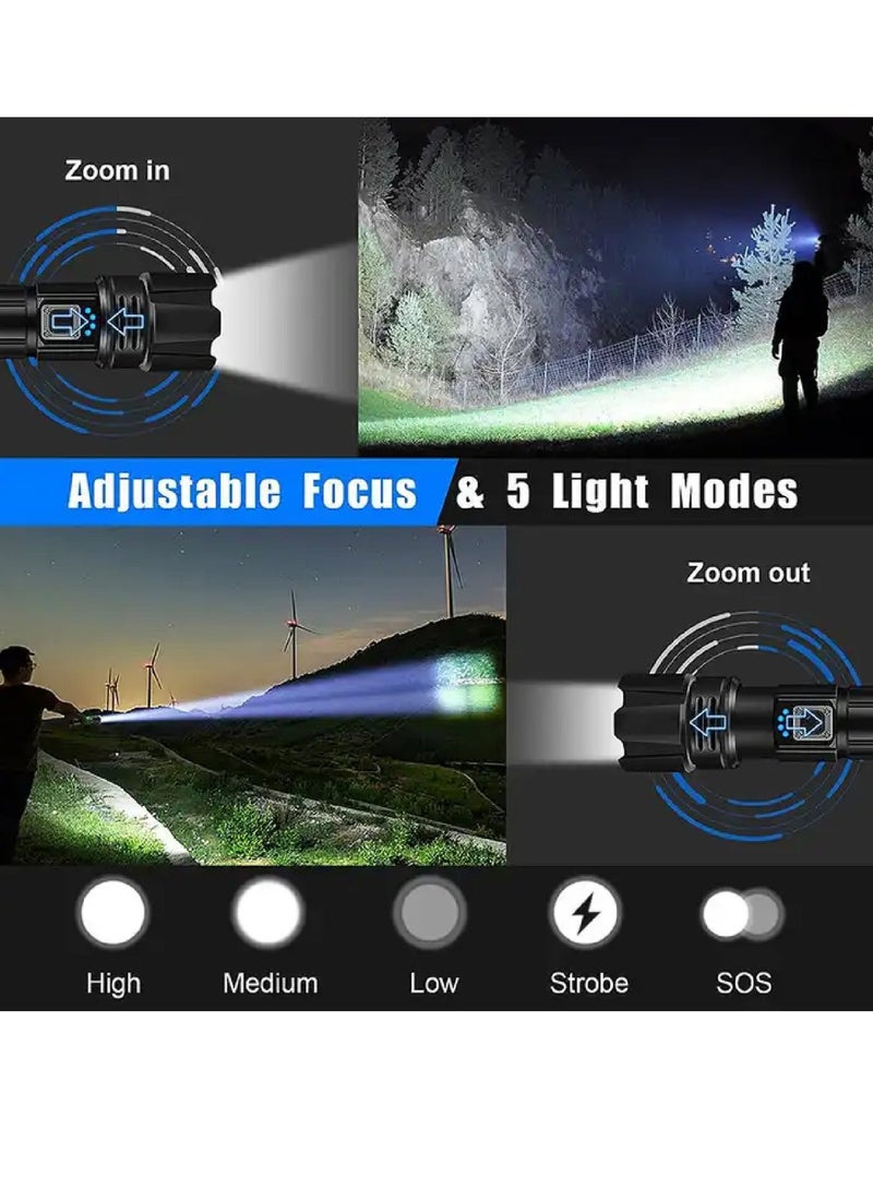 بروتيكت كشاف يدوي قوي 10000 لومين إضاءة عالية مع بطارية 5000mAh قابل للشحن مقاوم للماء IP67 قابل للتقريب مناسب للكامبينج والرحلات والطوارئ - Image 5