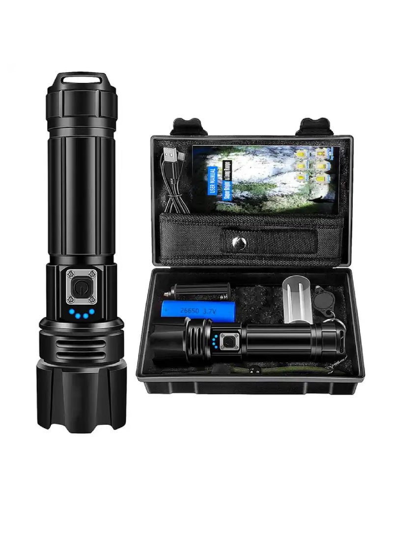 بروتيكت كشاف يدوي قوي 10000 لومين إضاءة عالية مع بطارية 5000mAh قابل للشحن مقاوم للماء IP67 قابل للتقريب مناسب للكامبينج والرحلات والطوارئ - Image 1