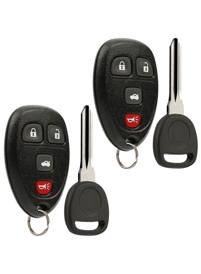 Keyless Entry Remote Ignition Key fits Buick Lucerne / Chevy Impala Monte Carlo / Cadillac DTS (OUC60270, OUC60221), Set of 2