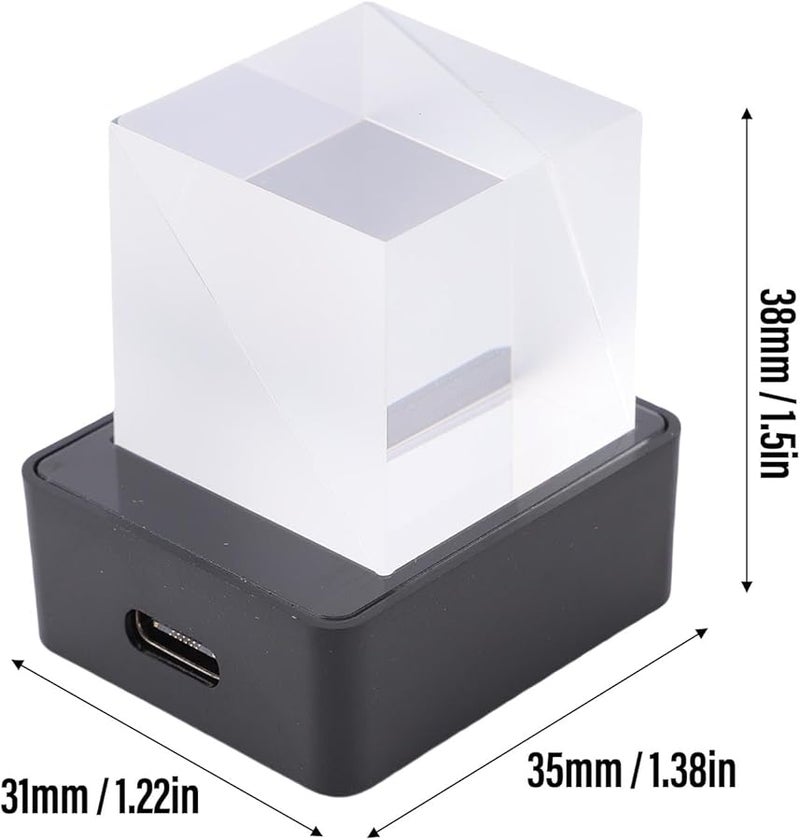 Asixxsix LED Holographic Crystal Cube 3D Photo Weather Time Display with GIF Album and Countdown - Image 3