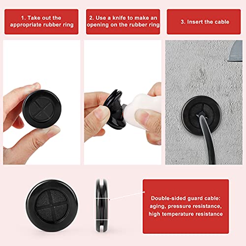 QCQIANG 63Pcs Rubber Grommet Kit, Drill Hole Firewall Hole Plugs Wire Protection, 6 Sizes 5/8" 13/16" 7/8" 1" 1-3/16" 1-1/2"(Round) - Image 5