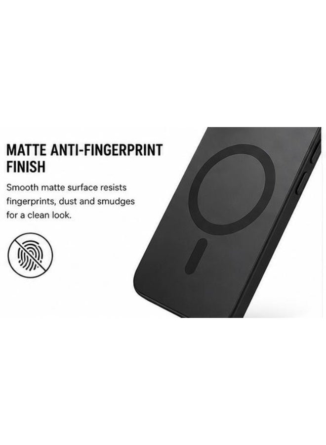 Samsung Galaxy A57 Magnetic Matte Case Shockproof Anti Fingerprint Slim Protective Back Cover Camera Protection Black - Image 3