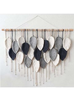 Antikiano Macrame feather Wall Hanging Boho Leaves Macrame Tapestry Wall Decor Handmade 100x80  - Image 1