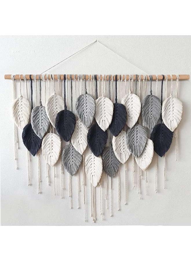 Antikiano - Macrame feather Wall Hanging Boho Leaves Macrame Tapestry Wall Decor Handmade 100x80 - Image 1