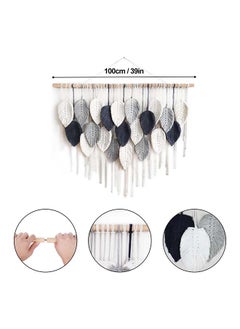 Antikiano Macrame feather Wall Hanging Boho Leaves Macrame Tapestry Wall Decor Handmade 100x80  - Image 3