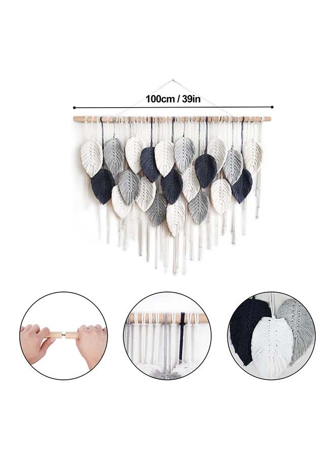 Antikiano - Macrame feather Wall Hanging Boho Leaves Macrame Tapestry Wall Decor Handmade 100x80 - Image 1