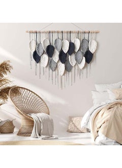 Antikiano Macrame feather Wall Hanging Boho Leaves Macrame Tapestry Wall Decor Handmade 100x80  - Image 2