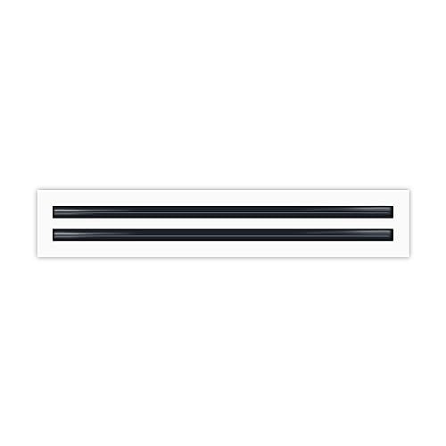 BUILDMART - 24" Linear Slot Diffuser - (2 Slot) Double Slot - White Decorative Air Vent - Modern AC Vent Cover for Ceiling, Walls & Floors - Texas Buildmart - Image 1