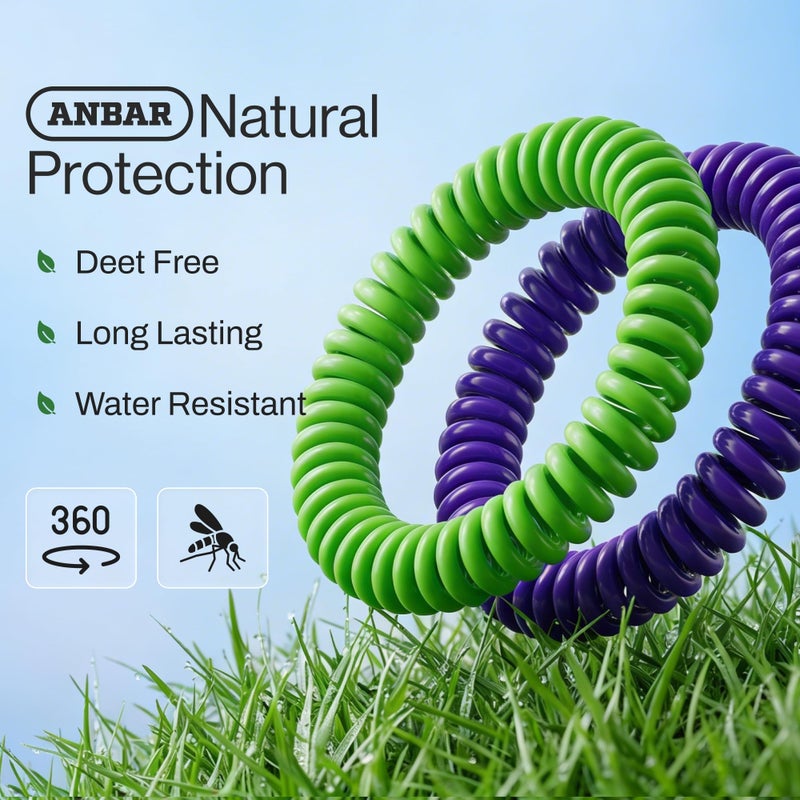 Anbar Mosquito Repellent Bracelets Bands for Adults and Kids, 14 Pack, All-Natural Deet-Free, Non-Toxic Protection, Stretchy Waterproof Anti-Mosquito Wristbands for Hiking and Camping - Image 5