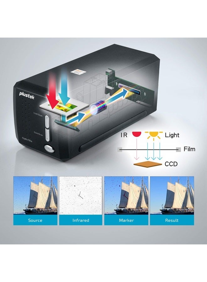 Plustek OpticFilm 8200i SE , 35mm Film & Slide Scanner. 7200 dpi / 48-bit Output. Integrated Infrared Dust/Scratch Removal. Bundle Silverfast SE Plus 8.8 , Support Mac and PC. - Image 3