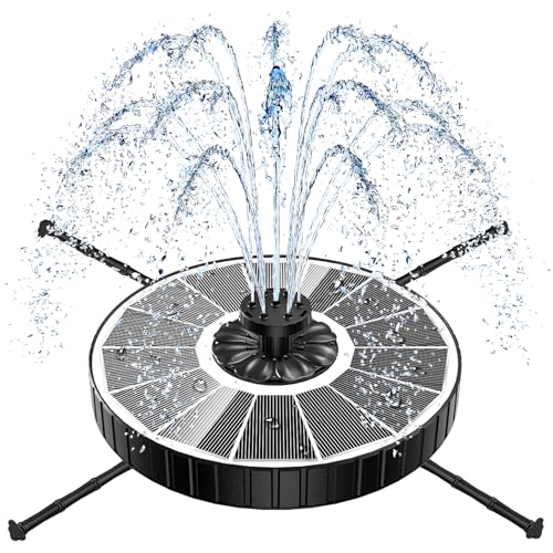 Yzert Solar Fountain 3Level Adjustable Water Height 35W Glass Powerful Outdoor Fountain Pump with Rotating Rods 7 Nozzles for Bird Bath Garden Pond Patio Flower Pot 2026 ModelWhite - Image 1