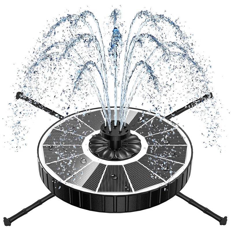 Yzert Solar Fountain 3Level Adjustable Water Height 35W Glass Powerful Outdoor Fountain Pump with Rotating Rods 7 Nozzles for Bird Bath Garden Pond Patio Flower Pot 2026 ModelWhite - Image 2