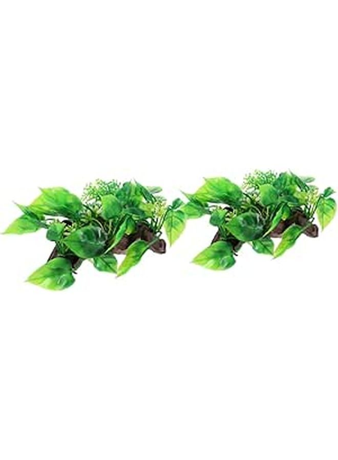 2pcs Artificial Aquarium Plants Lifelike Aquatic Decor For Fish Tank Reptile Terrarium - Image 1
