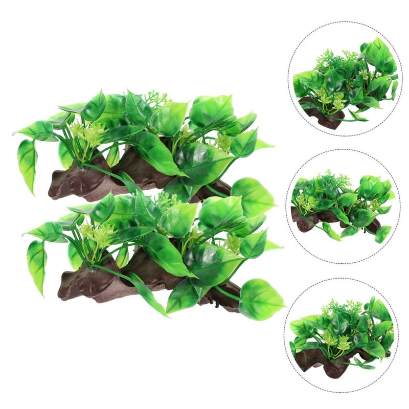 2pcs Artificial Aquarium Plants Lifelike Aquatic Decor For Fish Tank Reptile Terrarium - Image 5
